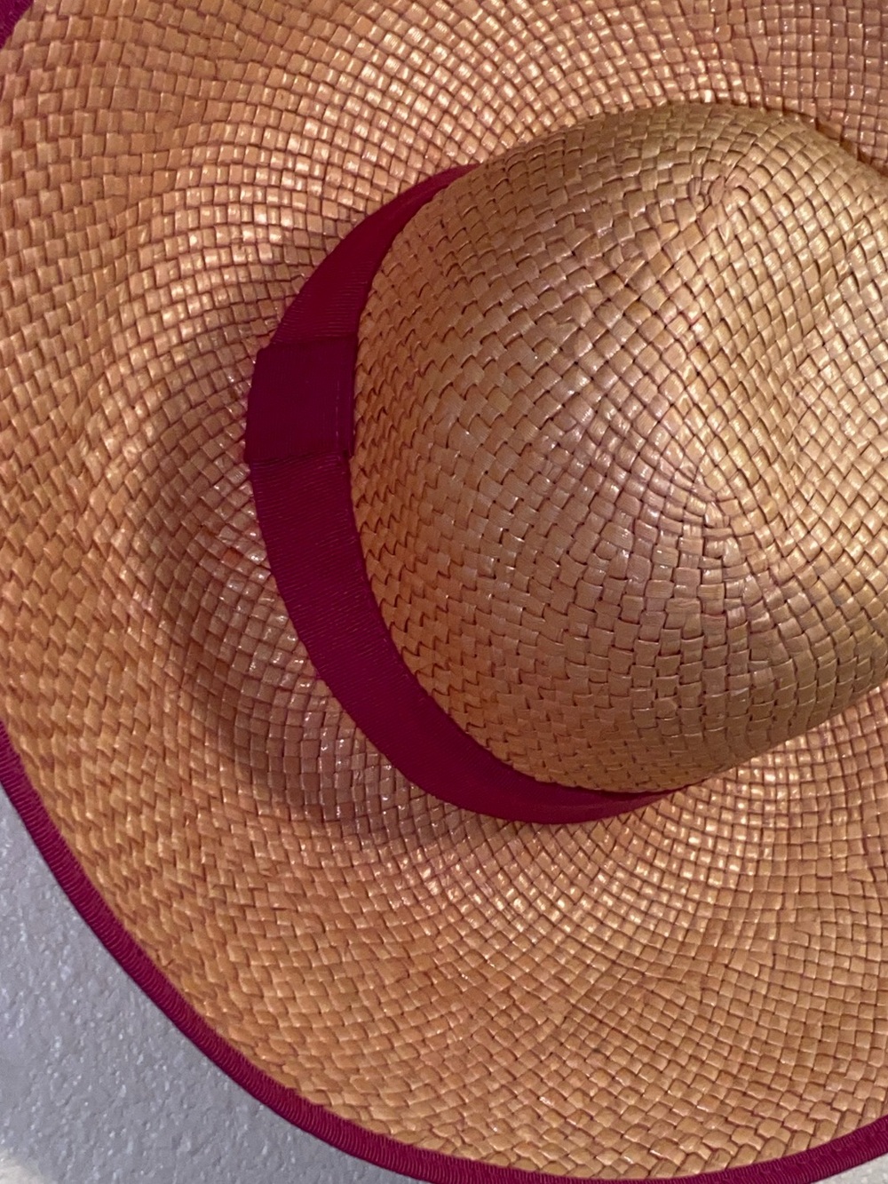 Chic Tan and Pink Wide-Brimmed Hat - Picture 16 of 16